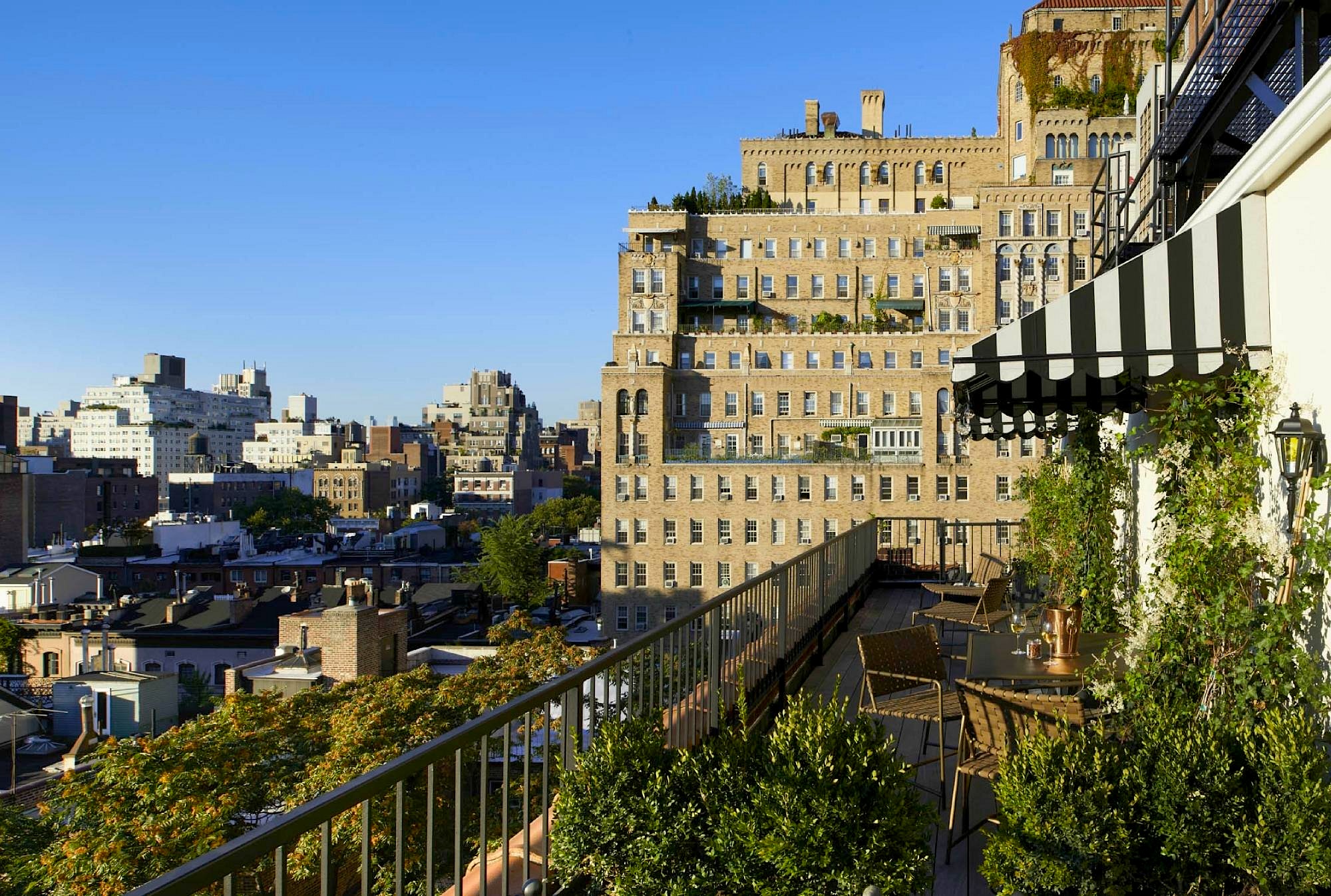 Pie de terre Balcony Rooftop terrace  New York City inside The Marlton Hotel Greenwich NYC NY Hotel Diaries Ivy Knight