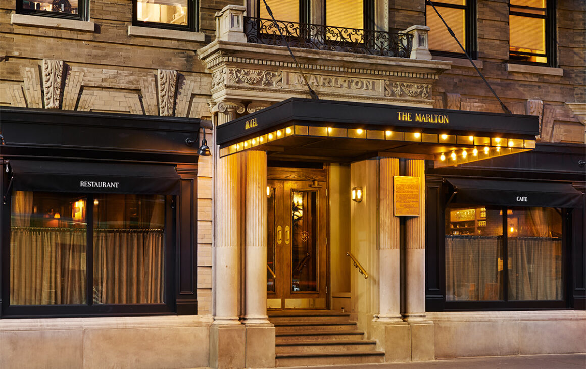 Front facade of The Marlton Hotel in Greenwich, NYC (Photo: Courtesty of The Marlton Hotel) Ivy Knight Hotel Diaries