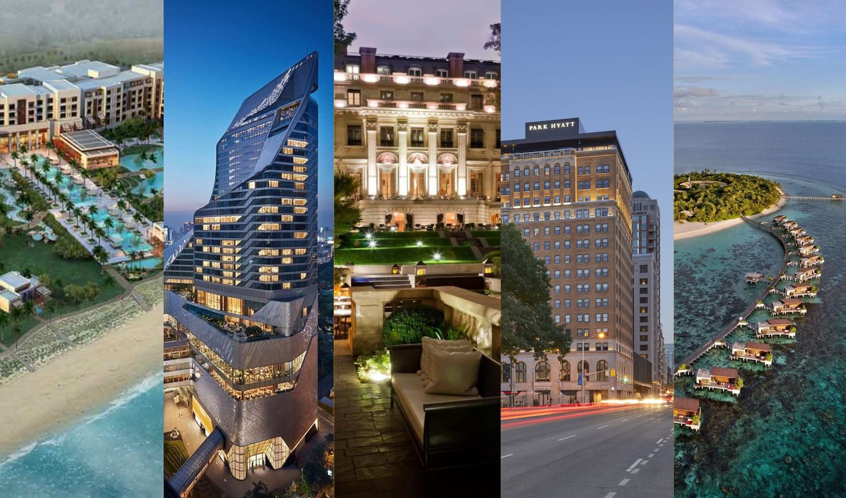 Global Park Hyatt Hotels locations from Abu Dhabi to Bangkok, Buenos Aires, Maldives and Toronto. 
