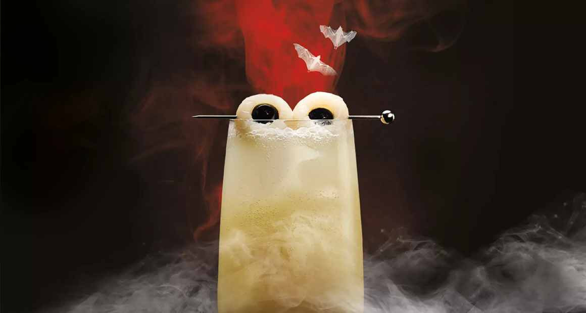 Bacardi Tropical ghost halloween Pina Colada cocktail recipe with Piña juice and perfect for a fun twist on a classic. 